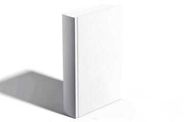 Clean White Book Mockup: Side View with Shadow