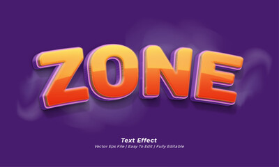 Zone text effect editable 3d text style