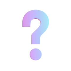 Naklejka premium Close up of a question mark on a Transparent Background