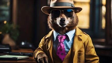 Stylish Suits and Silly Shades,  The Comical World of Animal Fashion, Funny Animals in Fashion, The Dapper Animals Collection, Trendy Animals in Sunglasses and Suits, Chic, Dapper, Suave, Stylish