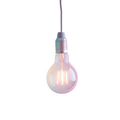 A hanging light bulb on a wire