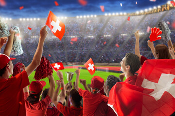 Switzerland football team supporter. Swiss fan.