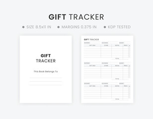 Printable Gift Tracker Template | Gift Shopping Ideas List