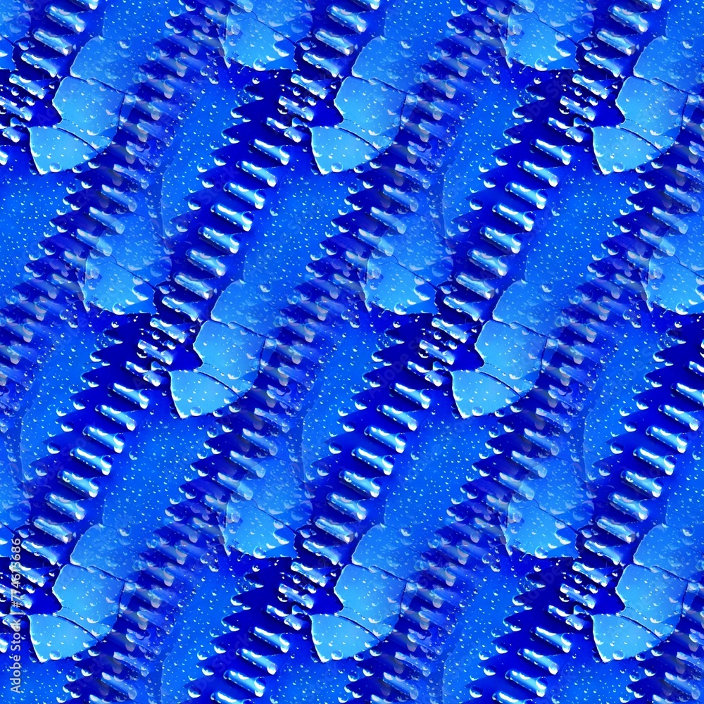 Aufkleber silver and turquoise blue trapped air bubble pattern in a square format set on diagonal alignment