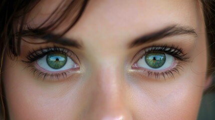 Close-up of Woman's Green Eyes