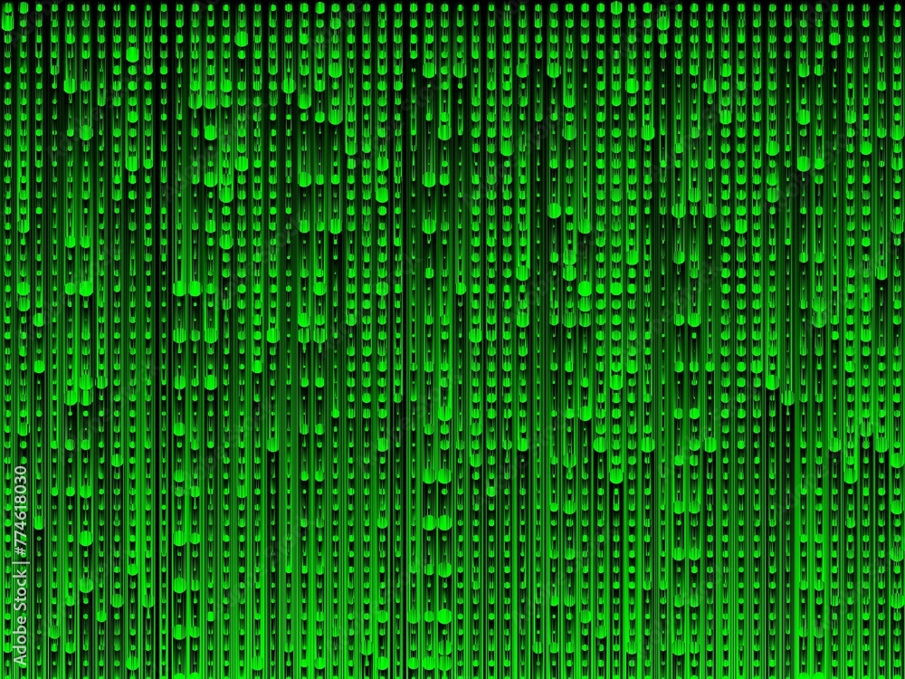 Aufkleber neon green spots and dots of different sizes arranged to make a pleasing pattern on a black backgrou