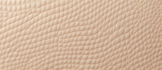 Fototapeta na wymiar Detailed close up view of a white leather material with a distinctive pattern, suitable for backgrounds or textures