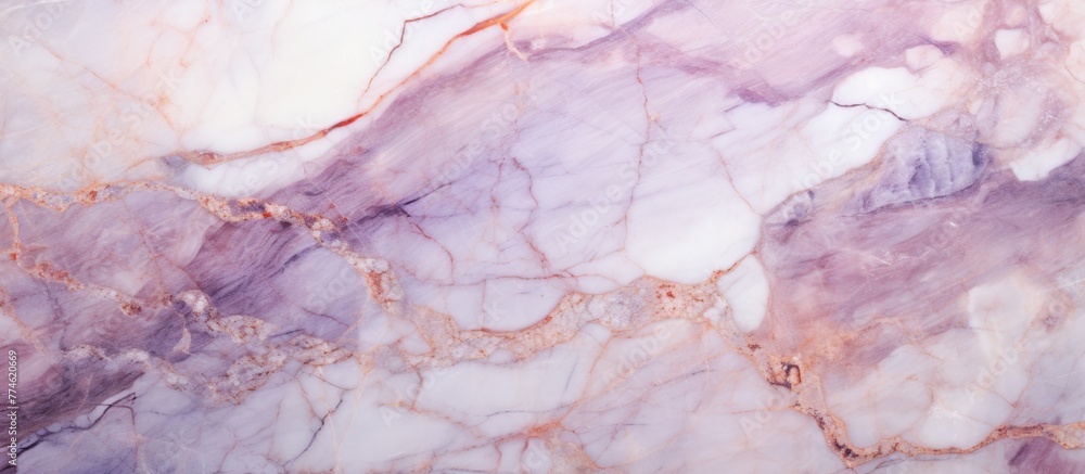 Poster an elegant marble surface featuring a detailed purple and white pattern, adding sophistication to an