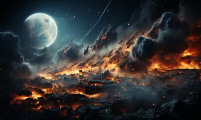 Moonlit Space Scene