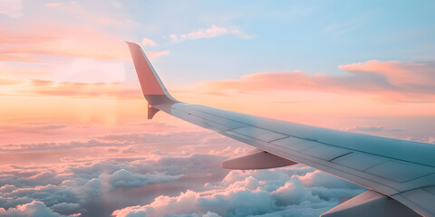 Asa de avião contra o céu azul - Powered by Adobe