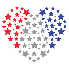 4th of July Heart, USA Heart, 4th of July Design, 4th of July SVG, 4th Of July Vector, Independence Day