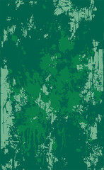 Green grunge style background. Vector texture of paint, streaks, blotches