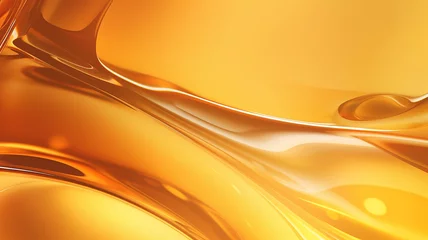Fotobehang abstract background golden machine grease, lubrication amber transparent background texture liquid, engine oil © kichigin19