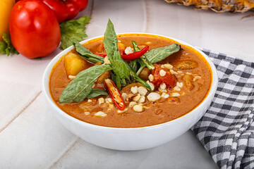 Asian spicy and sour vegetarian soup