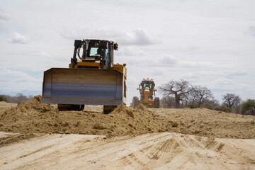 bulldozer at the construction