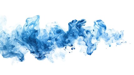 Fototapeta premium Swirling blue smoke on white background