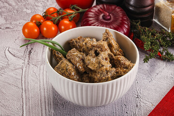 Beef liver with cream sauce