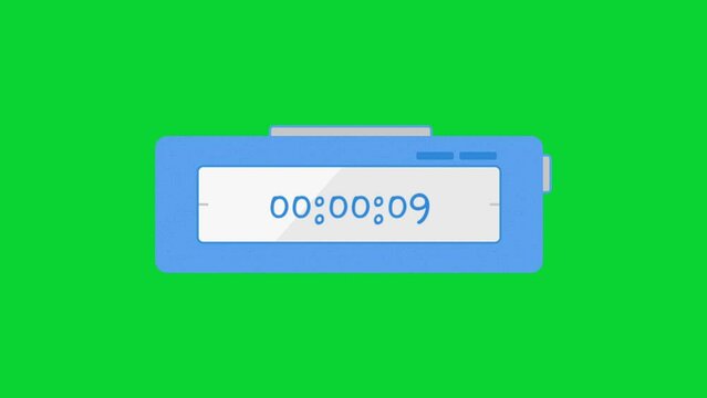 Timer Countdown, Stock Overlay 3D 4k Animation Video icon, The video element of on a green screen background, Animation Stickers, Chroma key, high Resolution animation video, green screen Background