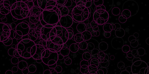 Black abstract background with pink vector background with bubble. modern simple circular vector illustration.  Colorful illustration with gradient dots in nature style. Pattern for business ads.
