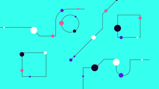 Various circles and lines intersect on an electric blue background representing circuit components. The vibrant azure color resembles liquid water or aqua, creating a parallel audio equipment font