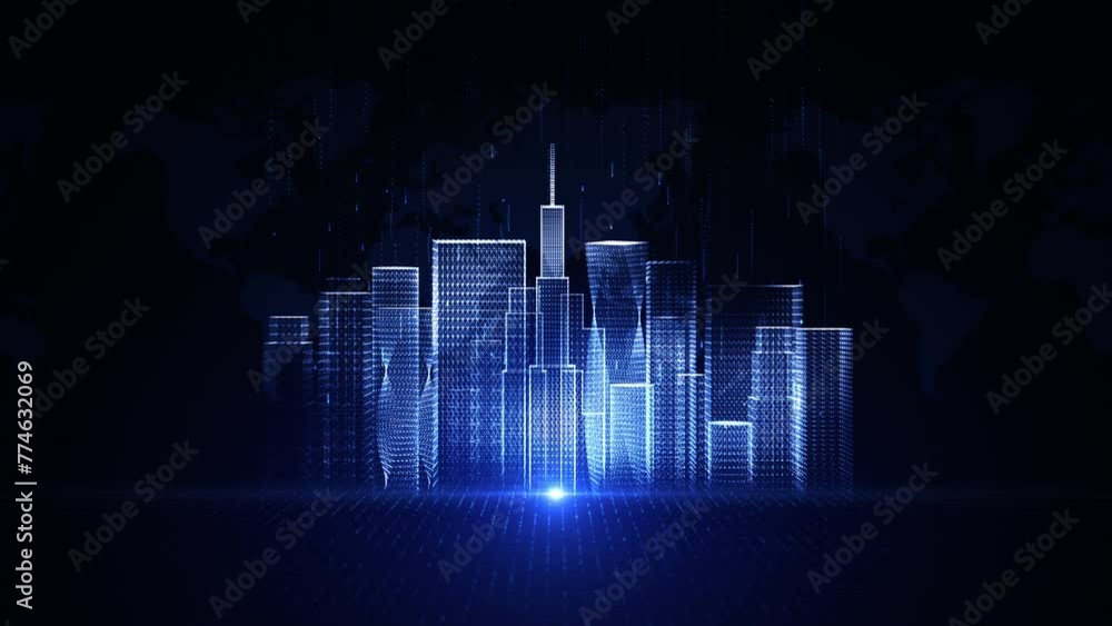 Aufkleber smart city cybersecurity digital data network protection, technology network background concept. dot