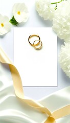 Serene Wedding Invitation with Gold and Silk