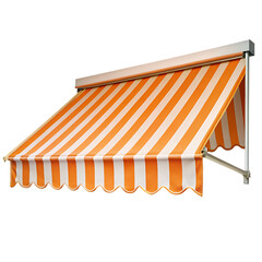 orange and white produce stall with transparent background