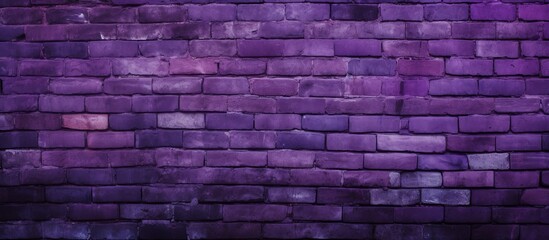 An image of a purple brick wall featuring a small square hole in the center, creating an interesting architectural detail - obrazy, fototapety, plakaty