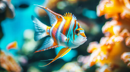 Fototapeta na wymiar Tropical Fish Swimming in Coral Reef