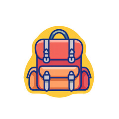 A backpack icon on a yellow background