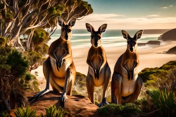 Tischdecke kangaroo on the  beach  © Muhammad