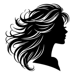 a woman hair style vector silhouette image, black color silhouette image, white background 25