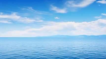 Obraz premium Blue sea and blue sky background.