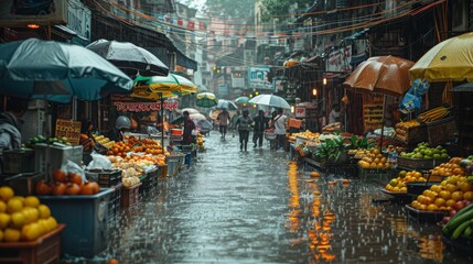 Street Scenes: Capture vibrant street scenes depicting local culture, markets, and everyday life.  - obrazy, fototapety, plakaty