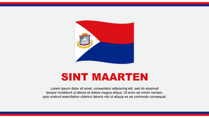 Sint Maarten Flag Abstract Background Design Template. Sint Maarten Independence Day Banner Social Media Vector Illustration. Sint Maarten Design