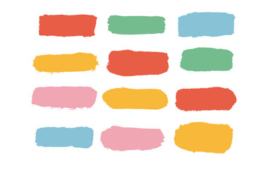 色々な手書きの太い線　素材	