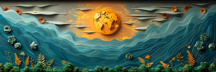 World environment and earth day concept paper,
The Mona Lisa or Starry Night 3D paper sculpture
