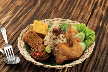 Nasi Tutug Oncom, Traditional Sundanese Meal Rice Mixed with Oncom Fermented Soybean