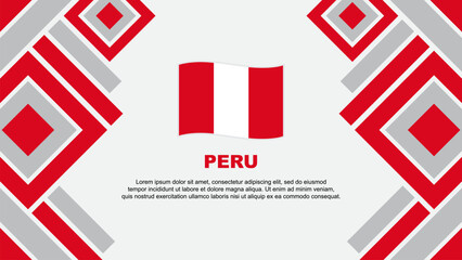 Peru Flag Abstract Background Design Template. Peru Independence Day Banner Wallpaper Vector Illustration. Peru