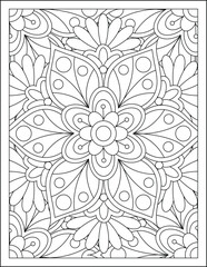 Flowers Zentangle wavy seamless pattern. Doodle black and white abstract vector background.