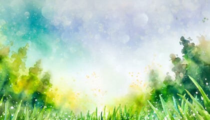 Obraz premium 夏の森、林の中をイメージした背景素材