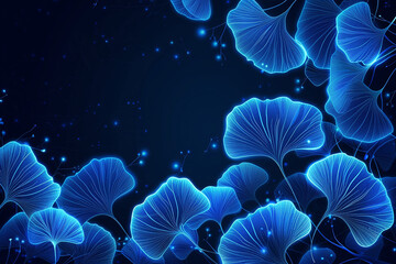 Obraz premium Floral Tropical Gingko Leaves background in neon colors