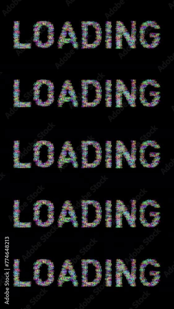 Poster loading words in vertical