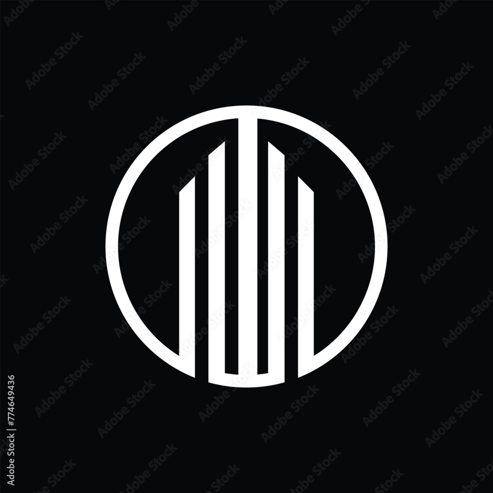 Poster this is a simple abstract logo of a building in a circle shape in flat line style in white color on 