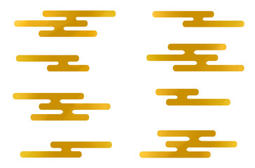 霞　かすみ　素材　セット　和柄　工霞　文様　金色　和風　あしらい　飾り　高級感　キラキラ　シンプル　年賀　正月