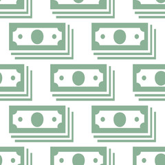 Seamless pattern with banknotes or dollar bills. Cash or money background