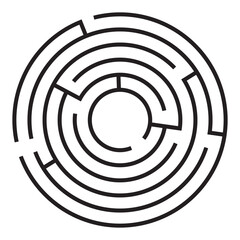Round maze. Labyrinth vector illustration. 
