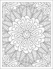 Flowers Zentangle wavy seamless pattern. Doodle black and white abstract vector background.