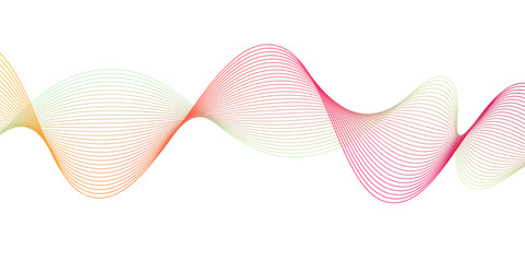 Abstract vector background with pink ,green wavy lines,Rainbow ribbon wave on white background. Vector illustration.wave design. Vector illustration,