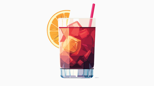 Cocktail beverage icon image flat vector isolated on white